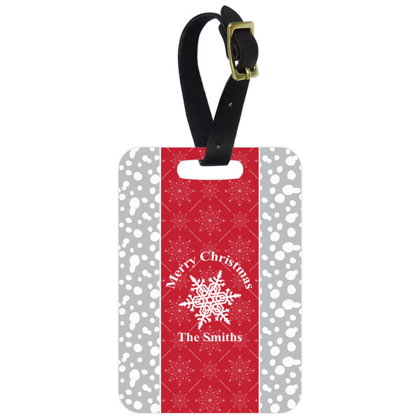 Custom Snowflakes Metal Luggage Tag w/ Name or Text