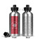 Snowflakes Aluminum Water Bottle - Front and Back