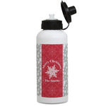Snowflakes Water Bottles - Aluminum - 20 oz - White (Personalized)