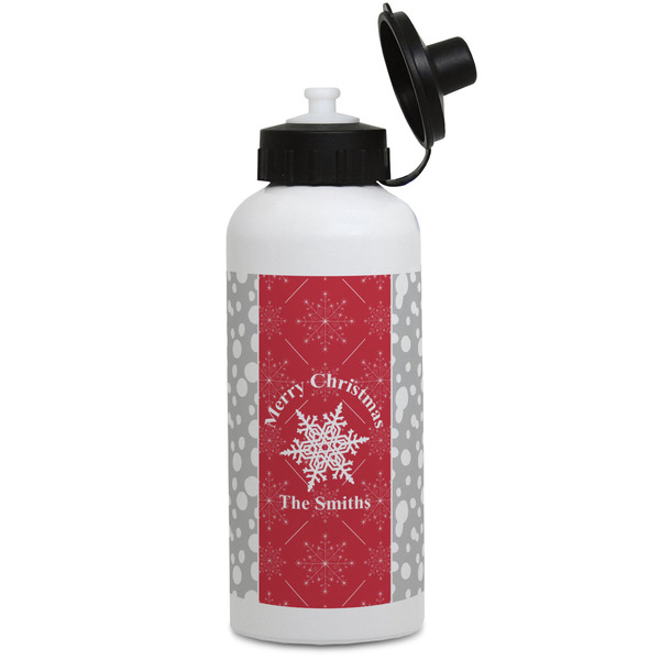 Custom Snowflakes Water Bottles - Aluminum - 20 oz - White (Personalized)