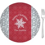 Snowflakes 8" Glass Appetizer / Dessert Plates - Single or Set (Personalized)