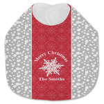 Snowflakes Jersey Knit Baby Bib w/ Name or Text