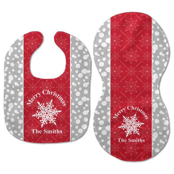 Snowflakes Baby Bib & Burp Set - Approval (new bib & burp)