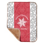 Snowflakes Sherpa Baby Blanket - 30" x 40" w/ Name or Text