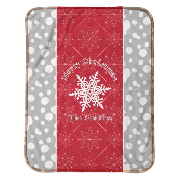 Snowflakes Baby Sherpa Blanket - Flat