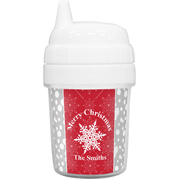 Custom Snowflakes Baby Sippy Cup (Personalized)