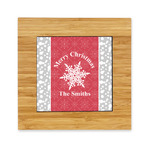 Snowflakes Bamboo Trivet with Ceramic Tile Insert (Personalized)