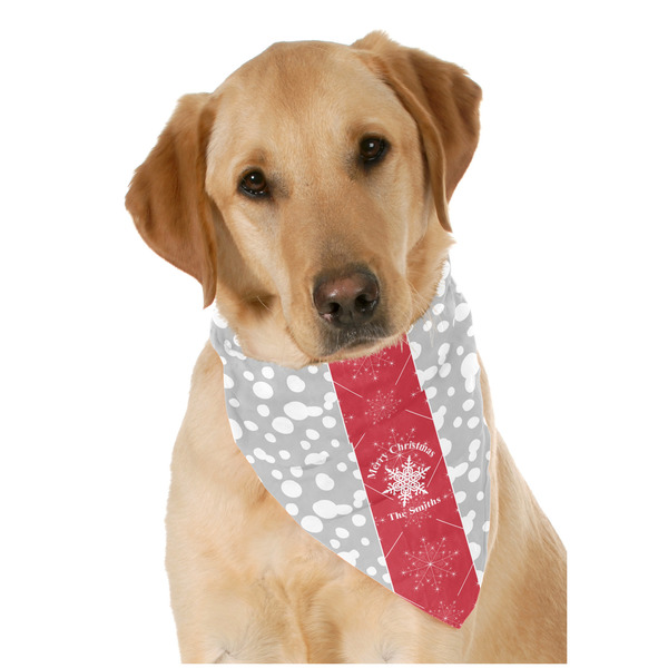 Custom Snowflakes Dog Bandana Scarf w/ Name or Text