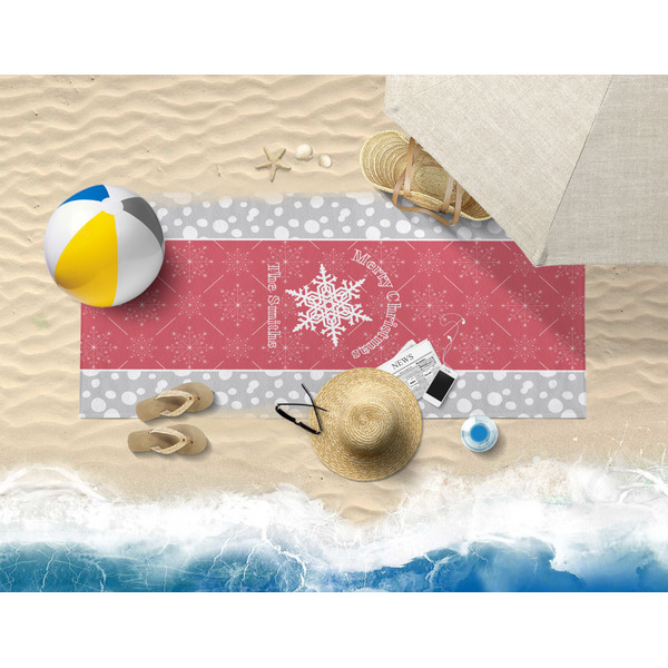 Snowflakes Beach Towel Lifestyle