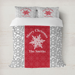 Snowflakes Duvet Cover Set - Full / Queen (Personalized)