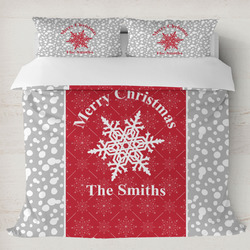 Snowflakes Duvet Cover Set - King (Personalized)