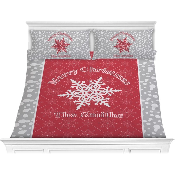 Custom Snowflakes Comforter Set - King (Personalized)