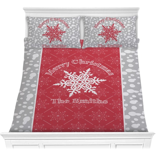 Custom Snowflakes Comforter Set - Full / Queen (Personalized)