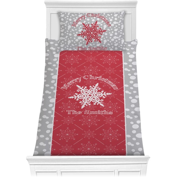 Custom Snowflakes Comforter Set - Twin (Personalized)