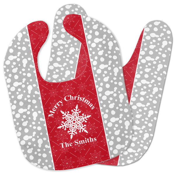 Custom Snowflakes Baby Bib w/ Name or Text