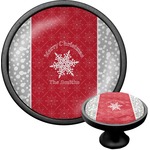 Snowflakes Cabinet Knob (Black) (Personalized)