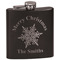 Snowflakes Black Flask - Engraved Front