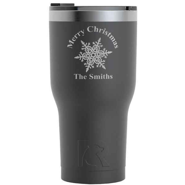 Custom Snowflakes RTIC Tumbler - Black - Engraved Front (Personalized)