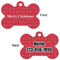 Snowflakes Bone Shaped Dog ID Tag - Large - Approval