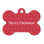 Snowflakes Bone Shaped Dog ID Tag (Personalized)