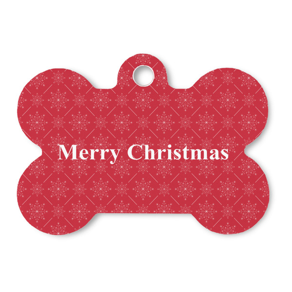 Custom Snowflakes Bone Shaped Dog ID Tag (Personalized)