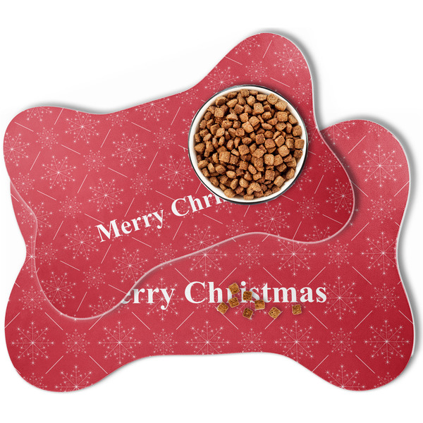 Snowflakes Bone Shaped Dog Mats - MAIN