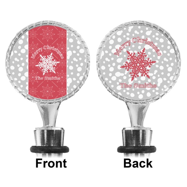 Snowflakes Bottle Stopper - Front and Back