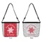 Snowflakes Bucket Bags w/ Genuine Leather Trim - Double - Front and Back