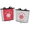 Snowflakes Bucket Totes w/ Genuine Leather Trim - Large - Front and Back - Apvl