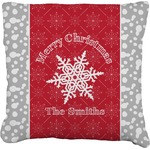 Snowflakes Faux-Linen Throw Pillow 18" (Personalized)