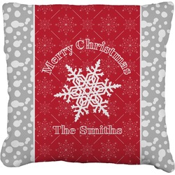Snowflakes Faux-Linen Throw Pillow 18" (Personalized)