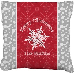 Snowflakes Faux-Linen Throw Pillow 20" (Personalized)