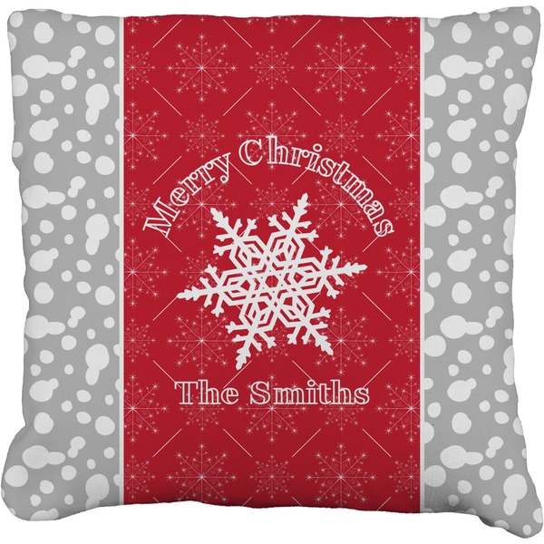 Custom Snowflakes Faux-Linen Throw Pillow 20" (Personalized)