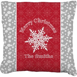 Snowflakes Faux-Linen Throw Pillow 26" (Personalized)