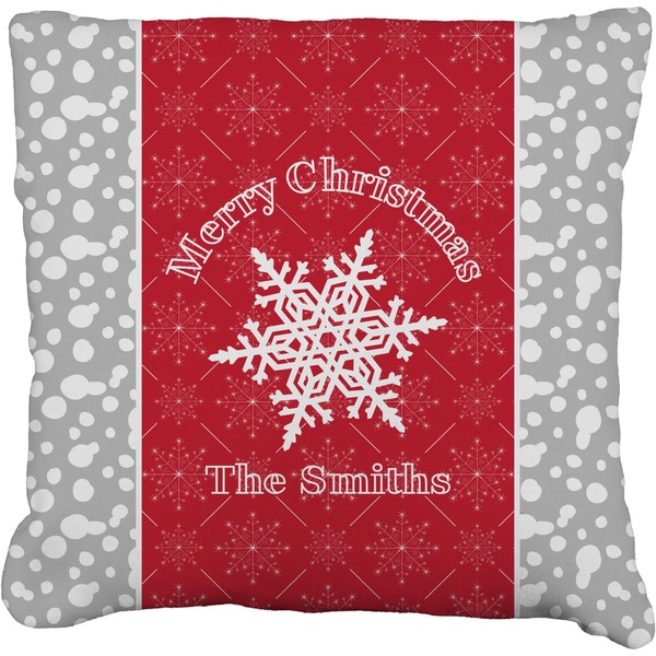Custom Snowflakes Faux-Linen Throw Pillow 26" (Personalized)