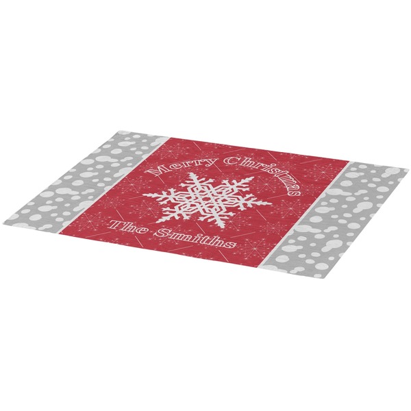 Snowflakes Burlap Placemat (Angle View)