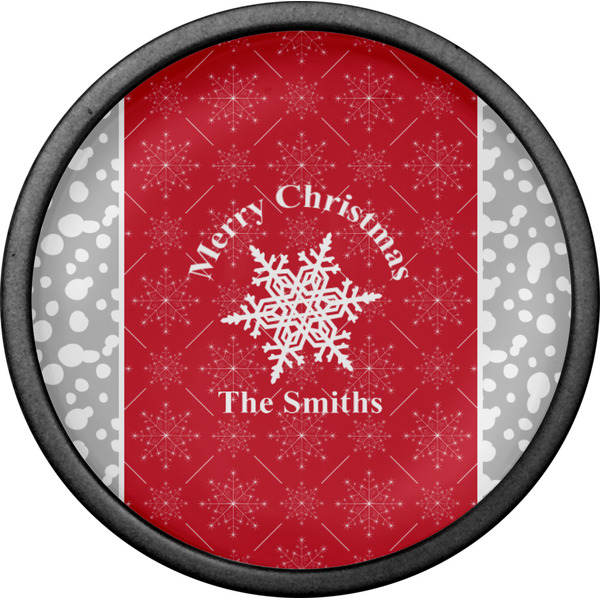 Snowflakes Cabinet Knob - Black - Front