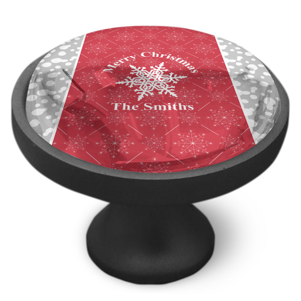 Snowflakes Cabinet Knob - Black - Side