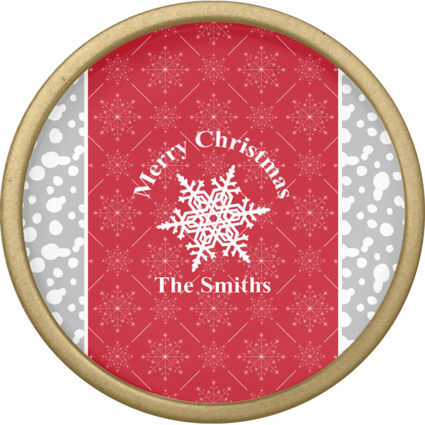 Snowflakes Cabinet Knob - Gold - Front