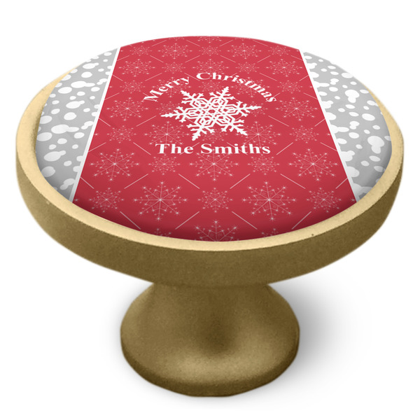 Snowflakes Cabinet Knob - Gold - Side