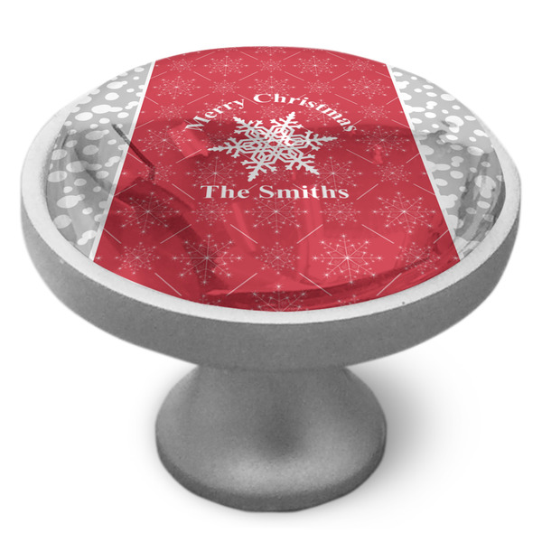 Snowflakes Cabinet Knob - Nickel - Side