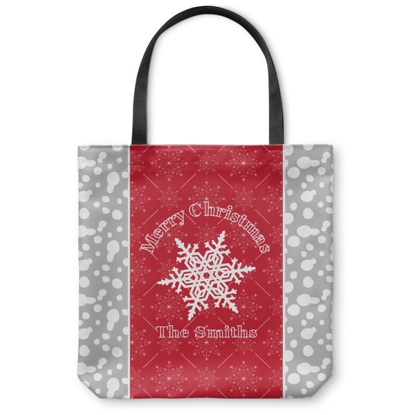 Custom Snowflakes Canvas Tote Bag - Large - 18"x18" (Personalized)