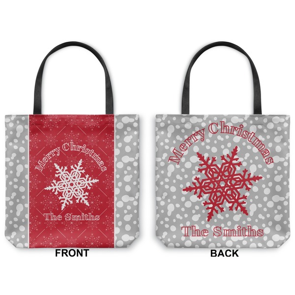 Snowflakes Canvas Tote - Front and Back