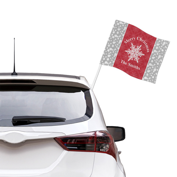 Snowflakes Car Flag - Large - LIFESTYLE