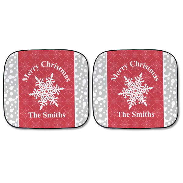 Snowflakes Car Sun Shades - FRONT