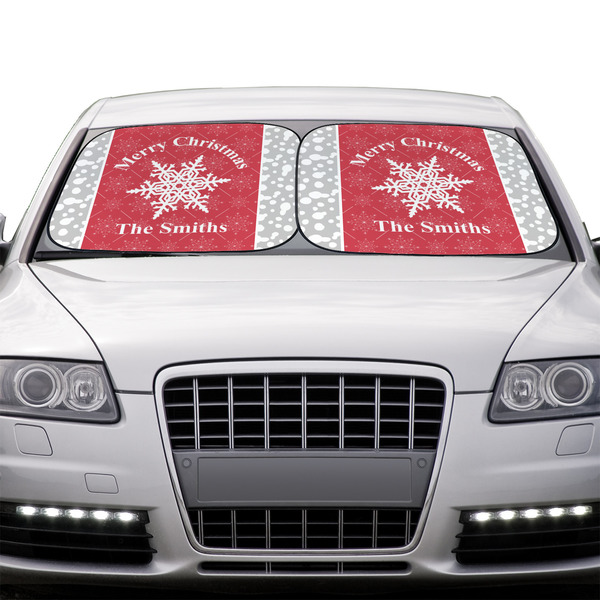 Snowflakes Car Sun Shades - IN CONTEXT