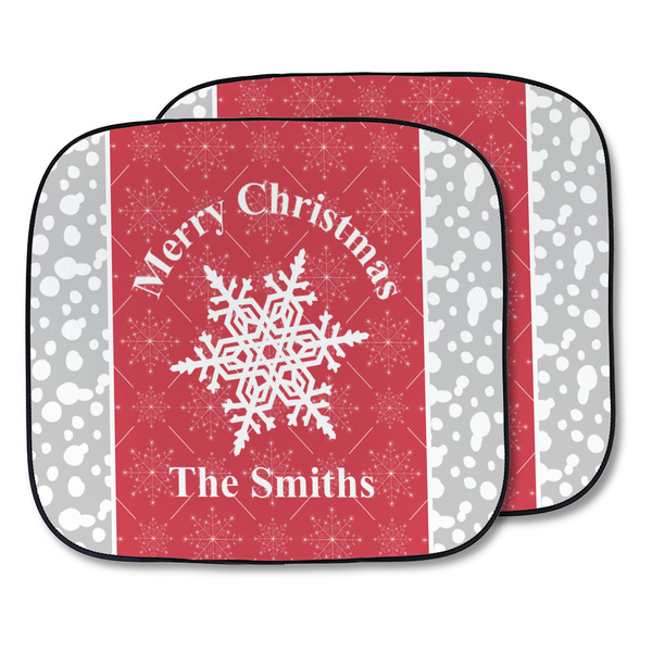 Custom Snowflakes Car Sun Shade - Two Piece (Personalized)