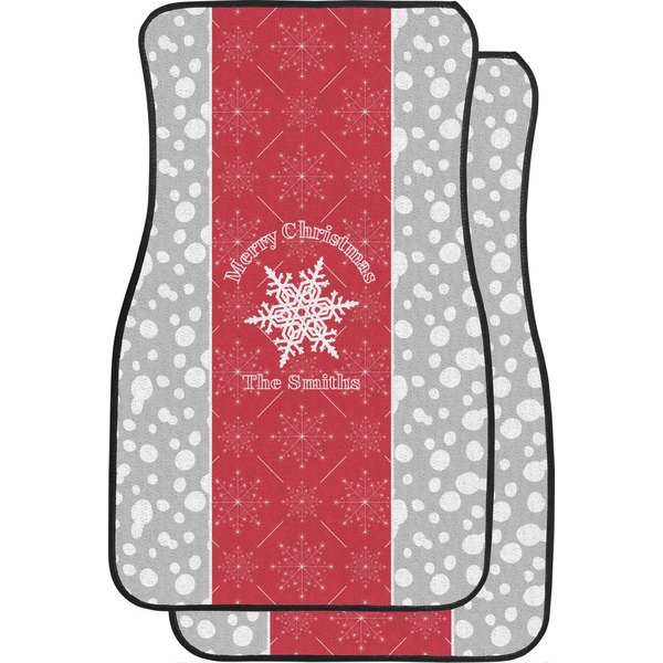 Custom Snowflakes Car Floor Mats (Front Seat) (Personalized)