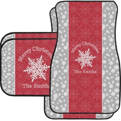 Snowflakes Car Floor Mats Set - 2 Front & 2 Back (Personalized)