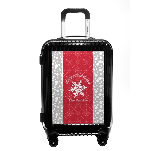 Custom Snowflakes Carry On Hard Shell Suitcase (Personalized)